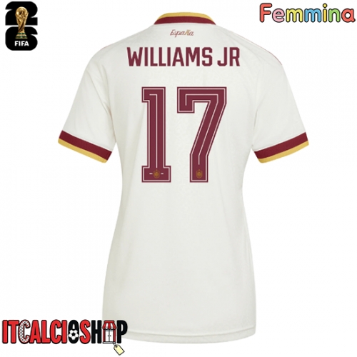 Spagna Nico Williams #17 Seconda Maglia Femmina Mondiali 2026 Manica Corta